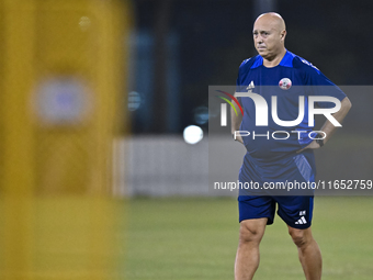 Head coach Marquez Lopez of the Qatar national team attends a training session at Aspire Academy in Doha, Qatar, on October 9, 2024, ahead o...