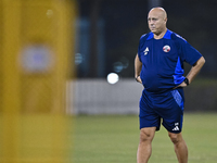 Head coach Marquez Lopez of the Qatar national team attends a training session at Aspire Academy in Doha, Qatar, on October 9, 2024, ahead o...