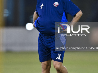 Head coach Marquez Lopez of the Qatar national team attends a training session at Aspire Academy in Doha, Qatar, on October 9, 2024, ahead o...