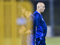 Head coach Marquez Lopez of the Qatar national team attends a training session at Aspire Academy in Doha, Qatar, on October 9, 2024, ahead o...