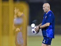 Head coach Marquez Lopez of the Qatar national team attends a training session at Aspire Academy in Doha, Qatar, on October 9, 2024, ahead o...