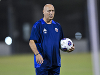 Head coach Marquez Lopez of the Qatar national team attends a training session at Aspire Academy in Doha, Qatar, on October 9, 2024, ahead o...