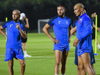 Players of the Kyrgyzstan National team train at Qatar University training pitch in Doha, Qatar, on October 9, 2024, ahead of the FIFA World...