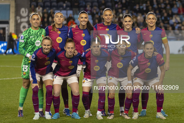 FC Barcelona plays against Manchester City during the UEFA Women's Champions League Group D match at the Joie Stadium in Manchester, on Octo...