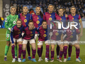 FC Barcelona plays against Manchester City during the UEFA Women's Champions League Group D match at the Joie Stadium in Manchester, on Octo...