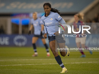 Khadija Shaw #21 of Manchester City W.F.C. participates in the UEFA Women's Champions League Group D match between Manchester City and FC Ba...