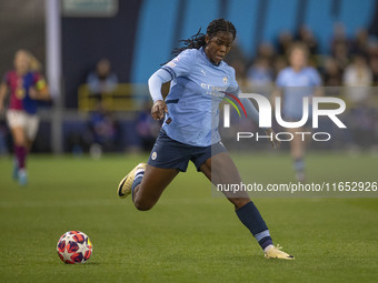 Khadija Shaw #21 of Manchester City W.F.C. participates in the UEFA Women's Champions League Group D match between Manchester City and FC Ba...