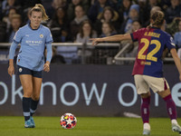 Lauren Hemp #11 of Manchester City W.F.C. participates in the UEFA Women's Champions League Group D match between Manchester City and FC Bar...