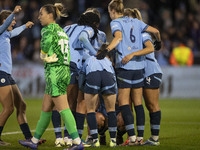 Naomi Layzell #3 of Manchester City W.F.C. celebrates her goal during the UEFA Women's Champions League Group D match between Manchester Cit...