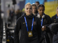 Ellie Roebuck #25 (GK) of FC Barcelona participates in the UEFA Women's Champions League Group D match between Manchester City and FC Barcel...