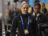 Ellie Roebuck #25 (GK) of FC Barcelona participates in the UEFA Women's Champions League Group D match between Manchester City and FC Barcel...