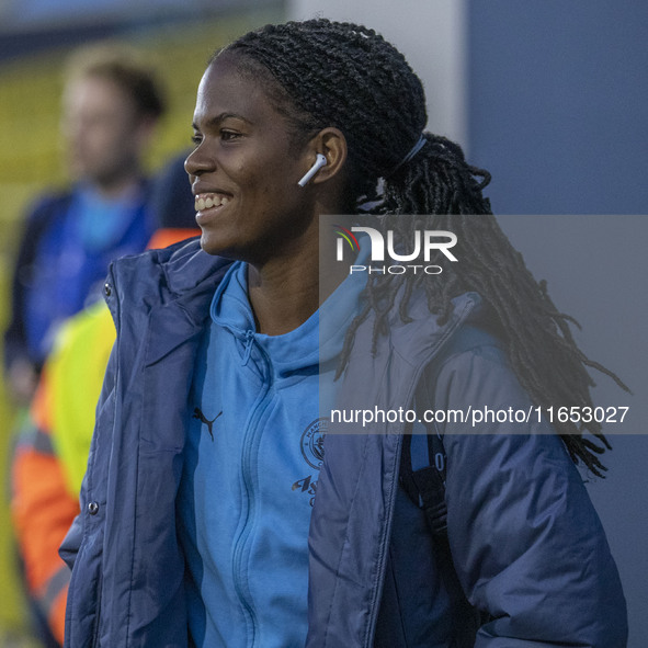 Khadija Shaw #21 of Manchester City W.F.C. participates in the UEFA Women's Champions League Group D match between Manchester City and FC Ba...