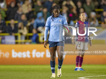 Khadija Shaw #21 of Manchester City W.F.C. celebrates her goal during the UEFA Women's Champions League Group D match between Manchester Cit...