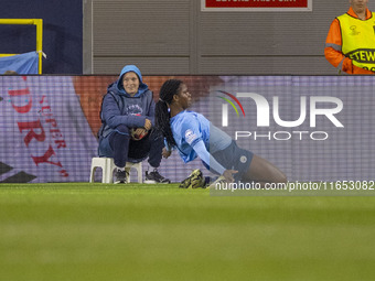 Khadija Shaw #21 of Manchester City W.F.C. celebrates her goal during the UEFA Women's Champions League Group D match between Manchester Cit...