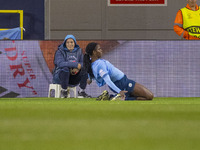 Khadija Shaw #21 of Manchester City W.F.C. celebrates her goal during the UEFA Women's Champions League Group D match between Manchester Cit...