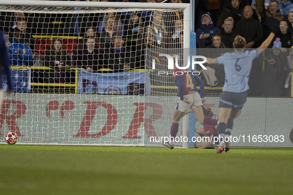 Khadija Shaw #21 of Manchester City W.F.C. scores a goal during the UEFA Women's Champions League Group D match between Manchester City and...