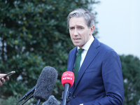 Irish Taoiseach Simon Harris meets with President Biden at the White House in Washington, DC, USA, on October 9, 2024. The two leaders discu...