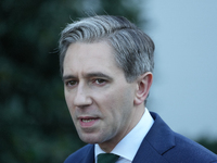 Irish Taoiseach Simon Harris meets with President Biden at the White House in Washington, DC, USA, on October 9, 2024. The two leaders discu...