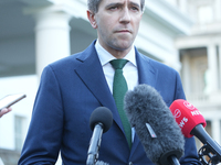 Irish Taoiseach Simon Harris meets with President Biden at the White House in Washington, DC, USA, on October 9, 2024. The two leaders discu...