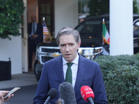 Irish Taoiseach Simon Harris meets with President Biden at the White House in Washington, DC, USA, on October 9, 2024. The two leaders discu...