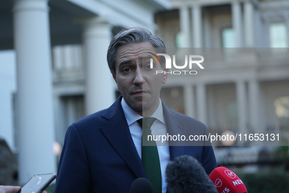 Irish Taoiseach Simon Harris meets with President Biden at the White House in Washington, DC, USA, on October 9, 2024. The two leaders discu...