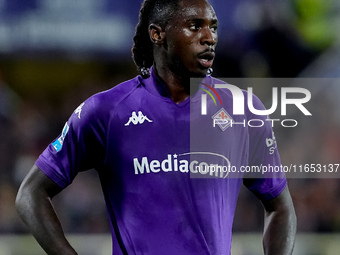 Moise Kean of ACF Fiorentina looks on during the Serie A Enilive match between ACF Fiorentina and AC Milan at Stadio Artemio Franchi on Octo...