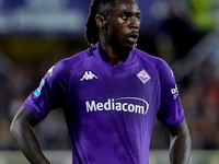 Moise Kean of ACF Fiorentina looks on during the Serie A Enilive match between ACF Fiorentina and AC Milan at Stadio Artemio Franchi on Octo...