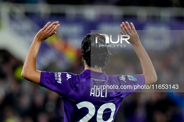 Yacine Adly of ACF Fiorentina doesn't celebrate against his former club AC Milan after scoring first goal during the Serie A Enilive match b...