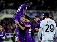 Yacine Adly of ACF Fiorentina doesn't celebrate against his former club AC Milan after scoring first goal during the Serie A Enilive match b...