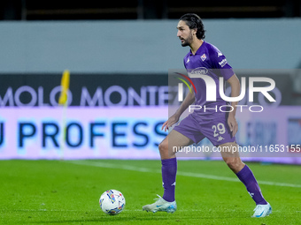 Yacine Adli of ACF Fiorentina during the Serie A Enilive match between ACF Fiorentina and AC Milan at Stadio Artemio Franchi on October 06,...