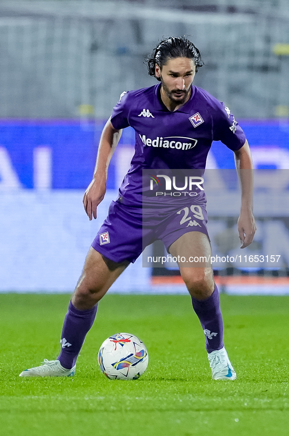 Yacine Adli of ACF Fiorentina during the Serie A Enilive match between ACF Fiorentina and AC Milan at Stadio Artemio Franchi on October 06,...