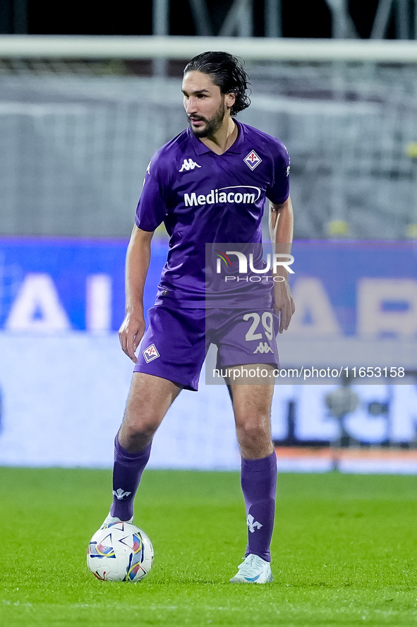 Yacine Adli of ACF Fiorentina during the Serie A Enilive match between ACF Fiorentina and AC Milan at Stadio Artemio Franchi on October 06,...