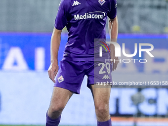 Yacine Adli of ACF Fiorentina during the Serie A Enilive match between ACF Fiorentina and AC Milan at Stadio Artemio Franchi on October 06,...