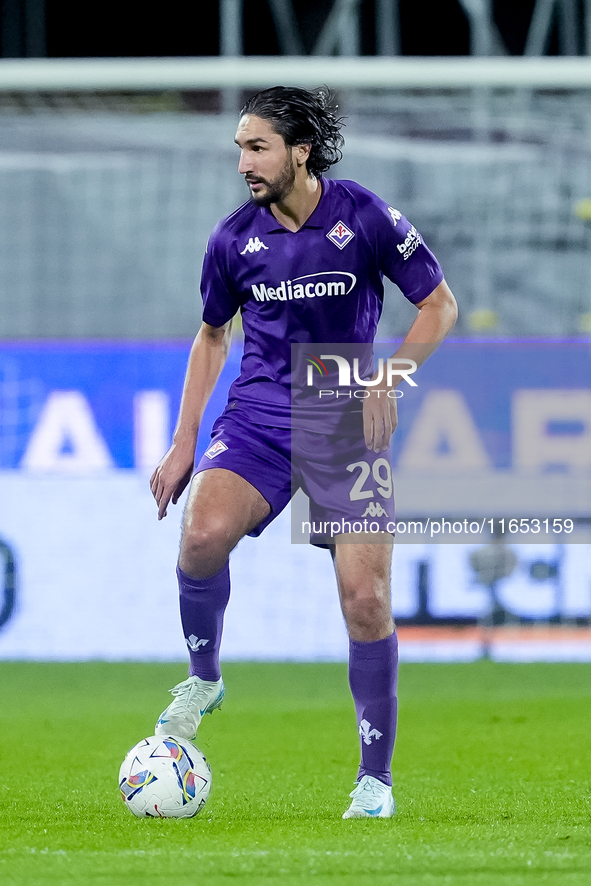 Yacine Adli of ACF Fiorentina during the Serie A Enilive match between ACF Fiorentina and AC Milan at Stadio Artemio Franchi on October 06,...