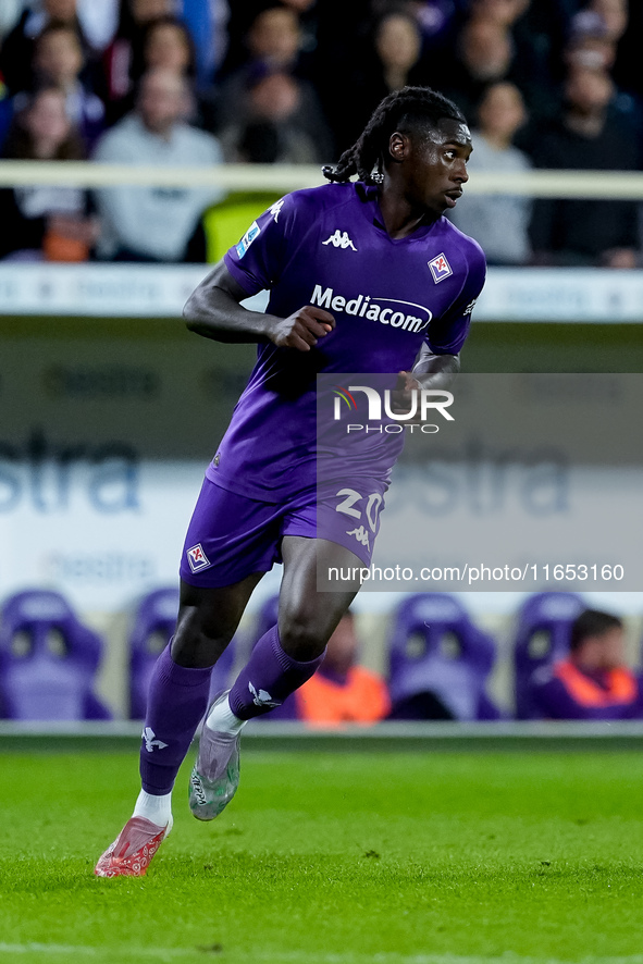 Moise Kean of ACF Fiorentina during the Serie A Enilive match between ACF Fiorentina and AC Milan at Stadio Artemio Franchi on October 06, 2...