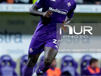 Moise Kean of ACF Fiorentina during the Serie A Enilive match between ACF Fiorentina and AC Milan at Stadio Artemio Franchi on October 06, 2...