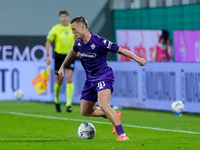 Albert Gudmundsson of ACF Fiorentina during the Serie A Enilive match between ACF Fiorentina and AC Milan at Stadio Artemio Franchi on Octob...