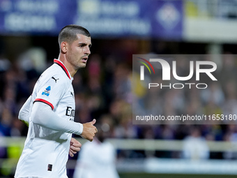 Alvaro Morata of AC Milan looks on during the Serie A Enilive match between ACF Fiorentina and AC Milan at Stadio Artemio Franchi on October...