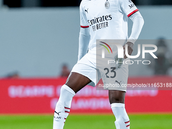 Fikayo Tomori of AC Milan during the Serie A Enilive match between ACF Fiorentina and AC Milan at Stadio Artemio Franchi on October 06, 2024...