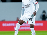 Fikayo Tomori of AC Milan during the Serie A Enilive match between ACF Fiorentina and AC Milan at Stadio Artemio Franchi on October 06, 2024...