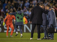 Manchester City W.F.C. manager Gareth Taylor is at full time during the UEFA Women's Champions League Group D match between Manchester City...