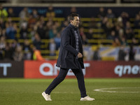 Manchester City W.F.C. manager Gareth Taylor is at full time during the UEFA Women's Champions League Group D match between Manchester City...