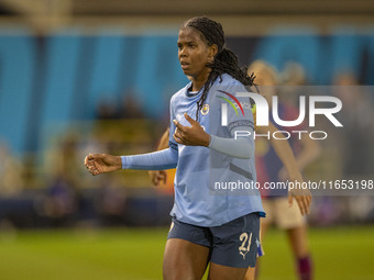 Khadija Shaw #21 of Manchester City W.F.C. participates in the UEFA Women's Champions League Group D match between Manchester City and FC Ba...