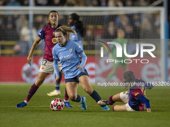 Lauren Hemp #11 of Manchester City W.F.C. is in action during the UEFA Women's Champions League Group D match between Manchester City and FC...