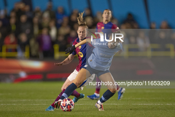 During the UEFA Women's Champions League Group D match between Manchester City and FC Barcelona at the Joie Stadium in Manchester, England,...