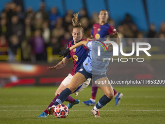 During the UEFA Women's Champions League Group D match between Manchester City and FC Barcelona at the Joie Stadium in Manchester, England,...