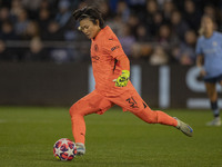 Ayaka Yamashita #31 (GK) of Manchester City W.F.C. participates in the UEFA Women's Champions League Group D match between Manchester City a...