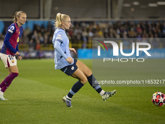 Alex Greenwood #5 of Manchester City W.F.C. participates in the UEFA Women's Champions League Group D match between Manchester City and FC B...