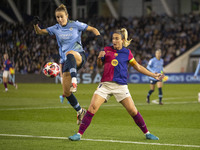 During the UEFA Women's Champions League Group D match between Manchester City and FC Barcelona at the Joie Stadium in Manchester, England,...