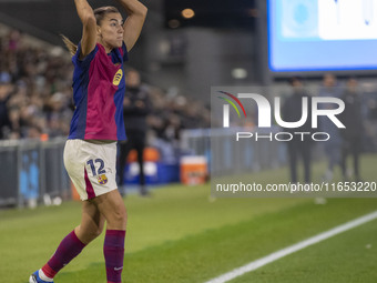 Patricia Guijarro, number 12 of FC Barcelona, participates in the UEFA Women's Champions League Group D match between Manchester City and FC...